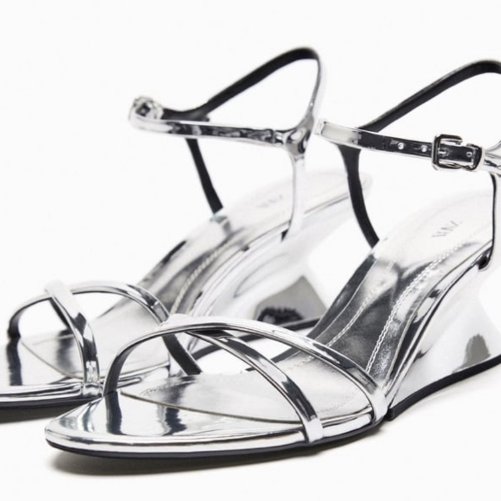 Zara Silver Strappy Sandals